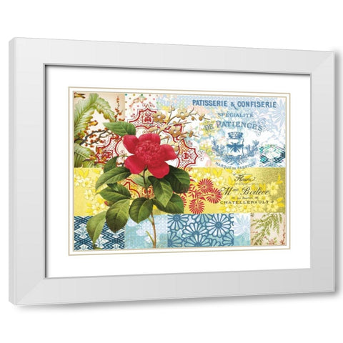 Boho Patchwork White Modern Wood Framed Art Print with Double Matting by Allen, Candace