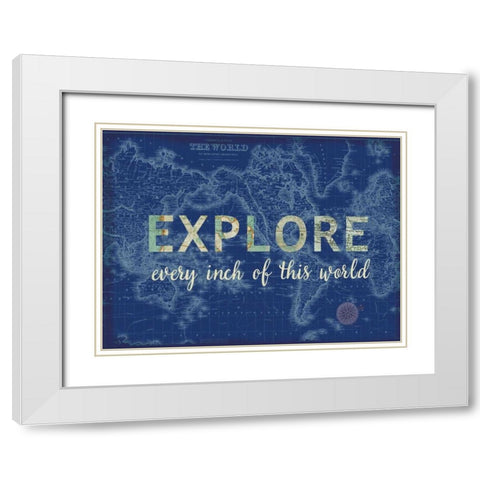 Explore Every Inch White Modern Wood Framed Art Print with Double Matting by Allen, Candace