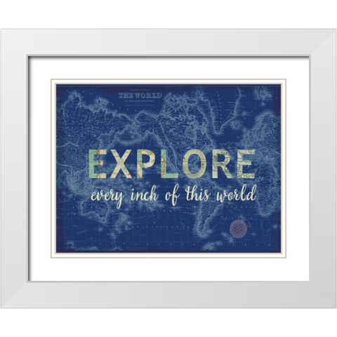 Explore Every Inch White Modern Wood Framed Art Print with Double Matting by Allen, Candace