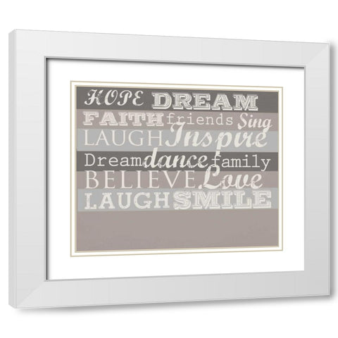 Taupe Inspire 2 LulaB White Modern Wood Framed Art Print with Double Matting by Allen, Candace