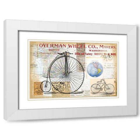 Bike Ride 3 White Modern Wood Framed Art Print with Double Matting by Lula Bijoux and Company