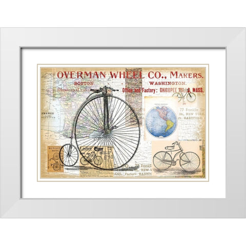 Bike Ride 3 White Modern Wood Framed Art Print with Double Matting by Lula Bijoux and Company
