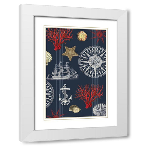 Nautical Main Navy White Modern Wood Framed Art Print with Double Matting by Allen, Candace