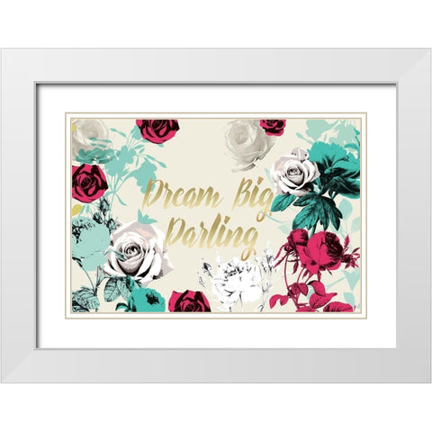 Hello Beautiful Bright Roses IVORY White Modern Wood Framed Art Print with Double Matting by Allen, Candace