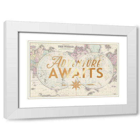 Adventure Floral Excursion White Modern Wood Framed Art Print with Double Matting by Allen, Candace