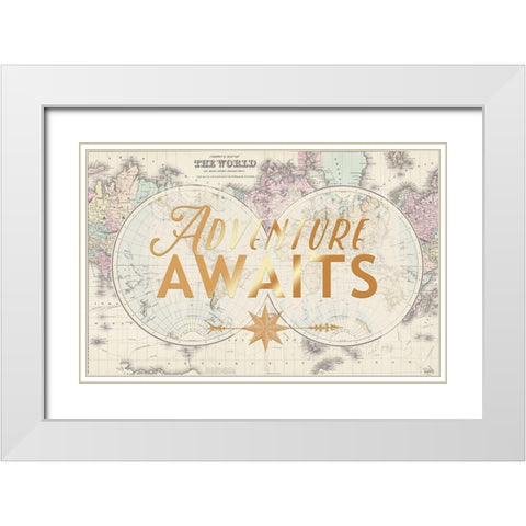 Adventure Floral Excursion White Modern Wood Framed Art Print with Double Matting by Allen, Candace