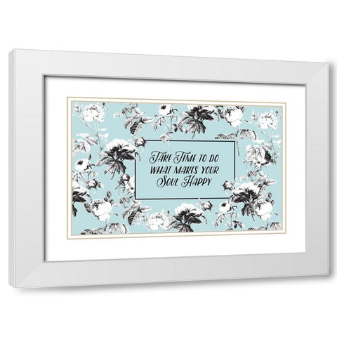 Happy Soul Blue White Modern Wood Framed Art Print with Double Matting by Allen, Candace