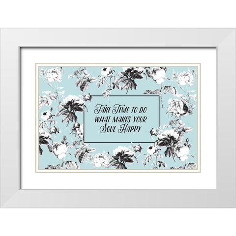 Happy Soul Blue White Modern Wood Framed Art Print with Double Matting by Allen, Candace