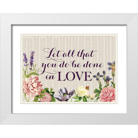 Dusty Lavender Floral 2 White Modern Wood Framed Art Print with Double Matting by Allen, Candace