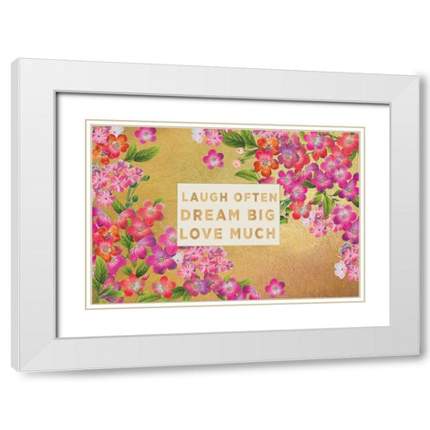 Pretty Floral on Gold White Modern Wood Framed Art Print with Double Matting by Allen, Candace
