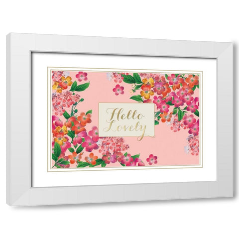 Pretty Floral on Pink White Modern Wood Framed Art Print with Double Matting by Allen, Candace