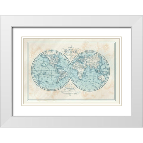 Vintage Maps 1 White Modern Wood Framed Art Print with Double Matting by Allen, Candace