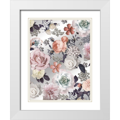 Gem Eufloria 1 White Modern Wood Framed Art Print with Double Matting by Allen, Candace