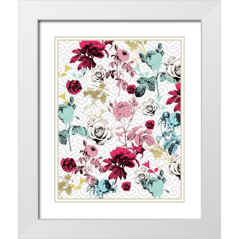Modern Drama Fleur 2 White Modern Wood Framed Art Print with Double Matting by Allen, Candace