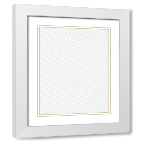 Modern Drama Fleur GEO 1 White Modern Wood Framed Art Print with Double Matting by Allen, Candace