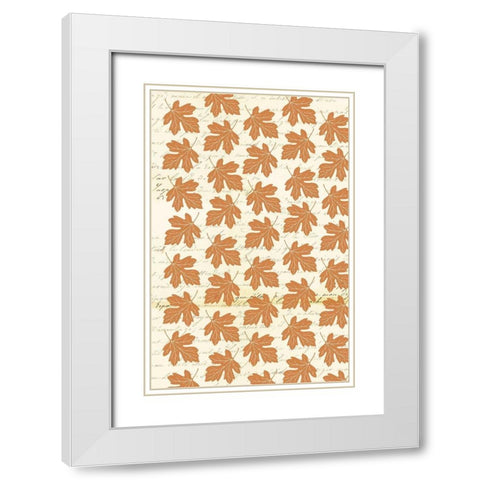 Welcome Fall Leaves Swirl 3 White Modern Wood Framed Art Print with Double Matting by Allen, Candace