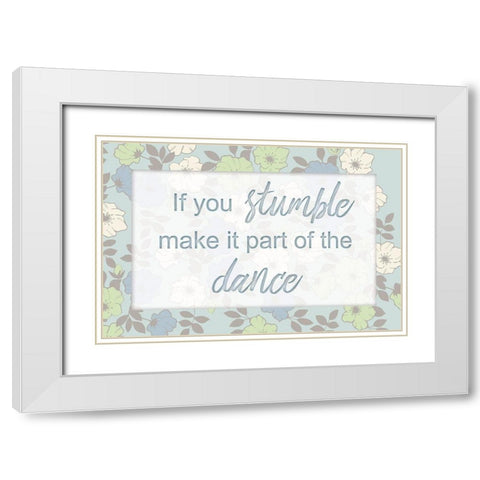 Dance Stumble 1 White Modern Wood Framed Art Print with Double Matting by Lula Bijoux and Company