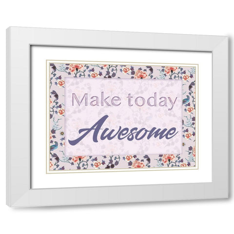 Awesome Day 1 White Modern Wood Framed Art Print with Double Matting by Lula Bijoux and Company
