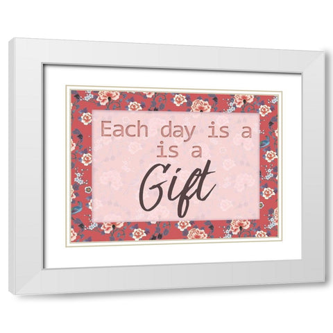 Daily Gifts 1 White Modern Wood Framed Art Print with Double Matting by Lula Bijoux and Company