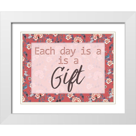 Daily Gifts 1 White Modern Wood Framed Art Print with Double Matting by Lula Bijoux and Company