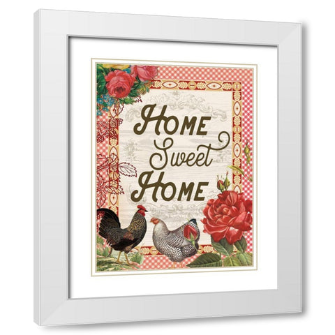 Home Sweet Home White Modern Wood Framed Art Print with Double Matting by Lula Bijoux and Company