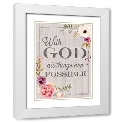 Religious 3 White Modern Wood Framed Art Print with Double Matting by Lula Bijoux and Company