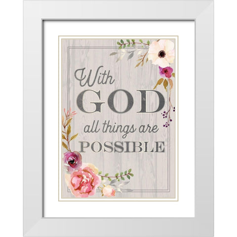 Religious 3 White Modern Wood Framed Art Print with Double Matting by Lula Bijoux and Company