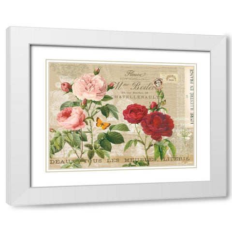 Garden Botanical Taupe White Modern Wood Framed Art Print with Double Matting by Lula Bijoux and Company