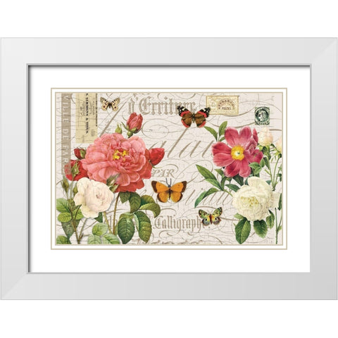 Floral Botanique White Modern Wood Framed Art Print with Double Matting by Lula Bijoux and Company