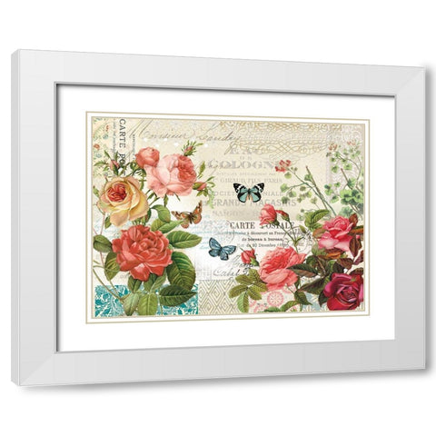 Floral Dream White Modern Wood Framed Art Print with Double Matting by Lula Bijoux and Company