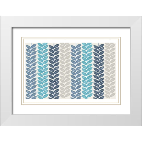 Vine Leaves 2 White Modern Wood Framed Art Print with Double Matting by Lula Bijoux and Company