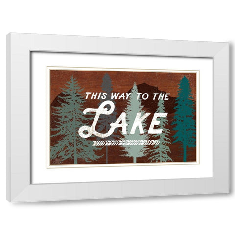 This Way To The Lake White Modern Wood Framed Art Print with Double Matting by Lula Bijoux and Company