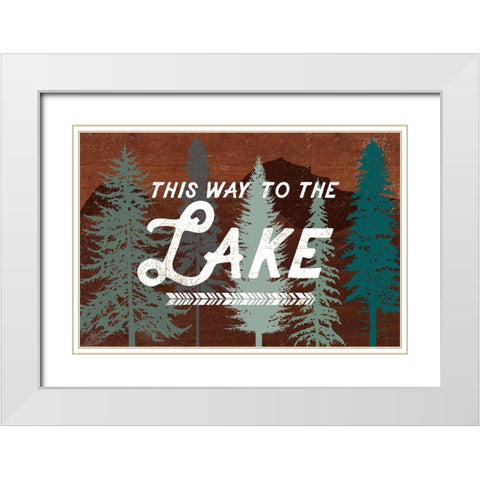 This Way To The Lake White Modern Wood Framed Art Print with Double Matting by Lula Bijoux and Company
