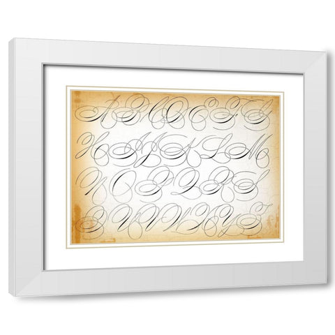 Industrial Scripture White Modern Wood Framed Art Print with Double Matting by Lula Bijoux and Company