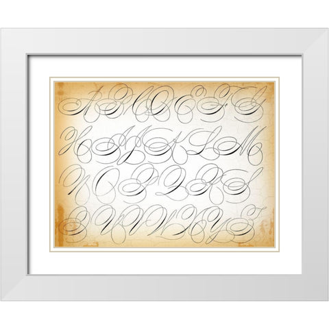 Industrial Scripture White Modern Wood Framed Art Print with Double Matting by Lula Bijoux and Company