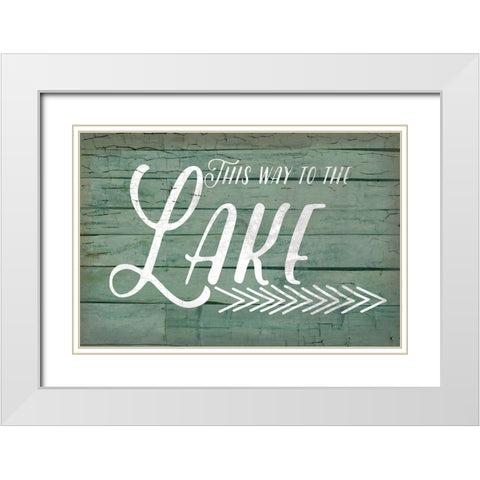 Emerald Lake White Modern Wood Framed Art Print with Double Matting by Lula Bijoux and Company