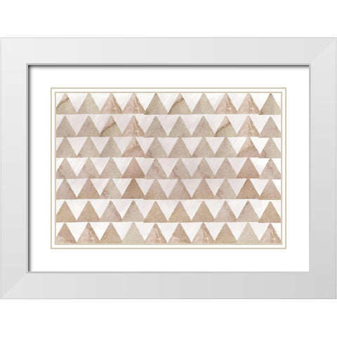 Golden Abstract White Modern Wood Framed Art Print with Double Matting by Lula Bijoux and Company