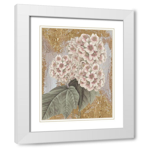Goldern Flower White Modern Wood Framed Art Print with Double Matting by Lula Bijoux and Company
