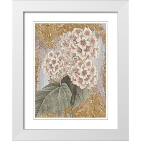 Goldern Flower White Modern Wood Framed Art Print with Double Matting by Lula Bijoux and Company