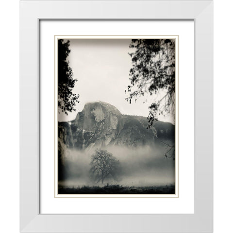 Mistty Mountains White Modern Wood Framed Art Print with Double Matting by Lula Bijoux and Company