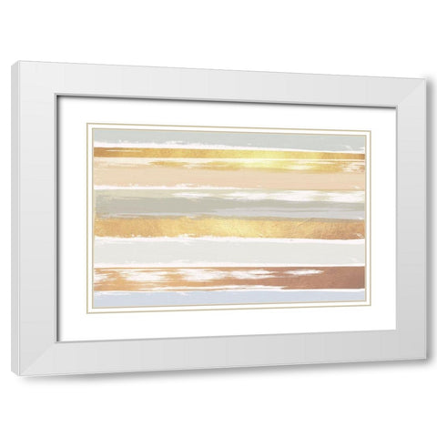Golden Wave White Modern Wood Framed Art Print with Double Matting by Lula Bijoux and Company