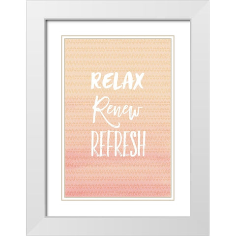 Relax Renew White Modern Wood Framed Art Print with Double Matting by Lula Bijoux and Company