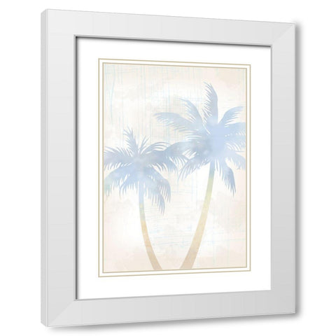 Beach Palm 3 White Modern Wood Framed Art Print with Double Matting by Lula Bijoux and Company