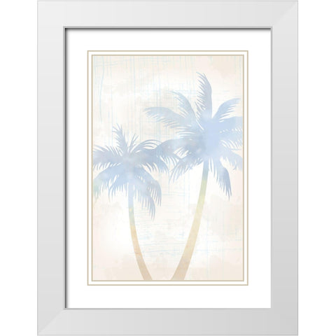 Beach Palm 3 White Modern Wood Framed Art Print with Double Matting by Lula Bijoux and Company