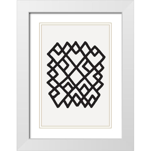 BW Minimalist 1 White Modern Wood Framed Art Print with Double Matting by Lula Bijoux And Company