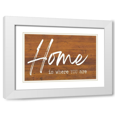 Home is Where You Are White Modern Wood Framed Art Print with Double Matting by Lula Bijoux And Company
