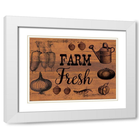 Farm Fresh 1 White Modern Wood Framed Art Print with Double Matting by Lula Bijoux And Company