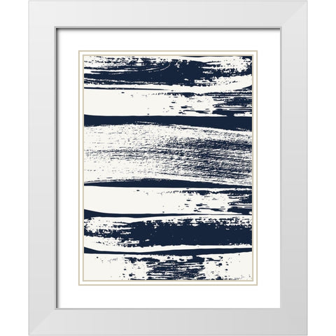 Drama Queen Stripes 1 White Modern Wood Framed Art Print with Double Matting by Lula Bijoux And Company