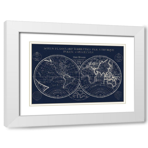 New Map White Modern Wood Framed Art Print with Double Matting by Lula Bijoux And Company