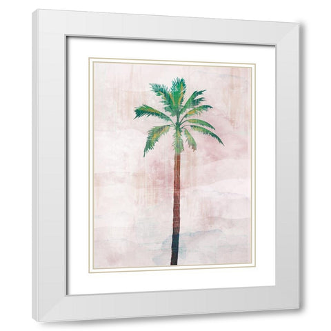 Tropical Beach Palm 2 V2 White Modern Wood Framed Art Print with Double Matting by Lula Bijoux and Company